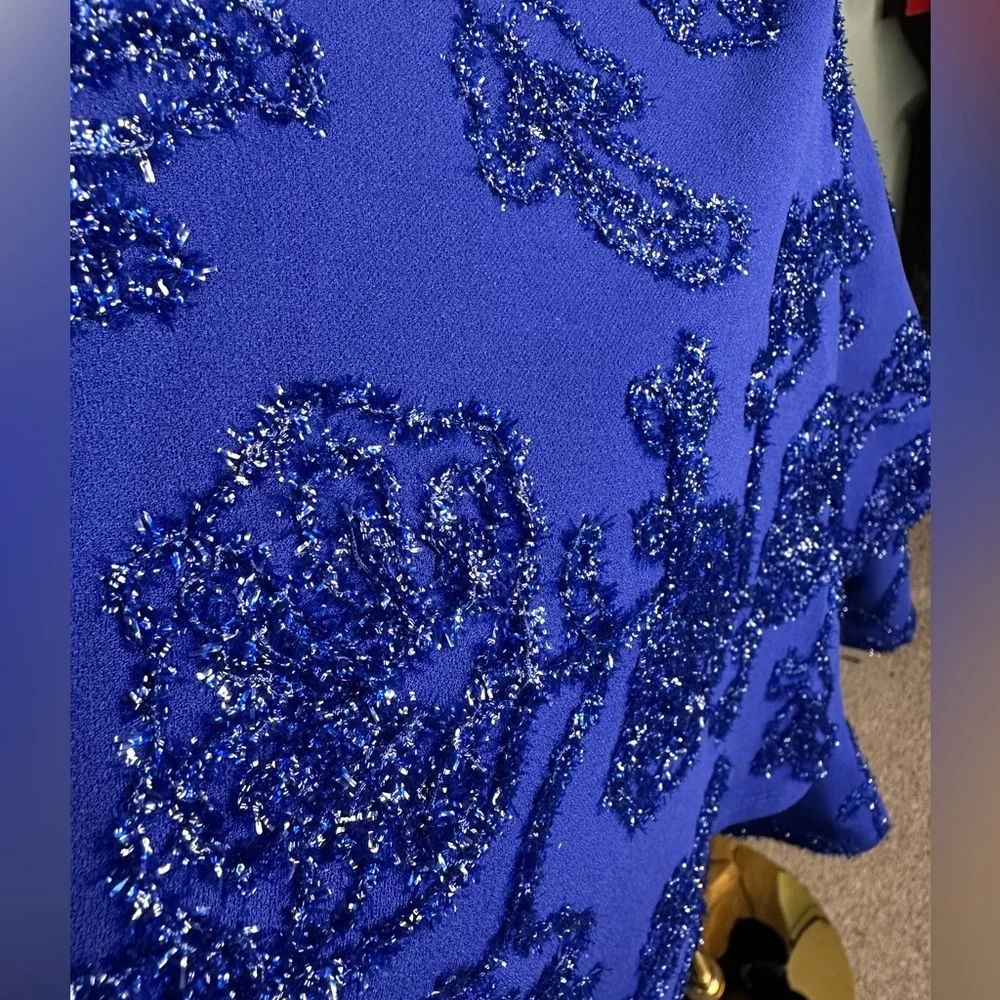 Vibrant Royal Blue Embellished Mini Dress – Size Small (Honey and Rosie) - Picture 6 of 8